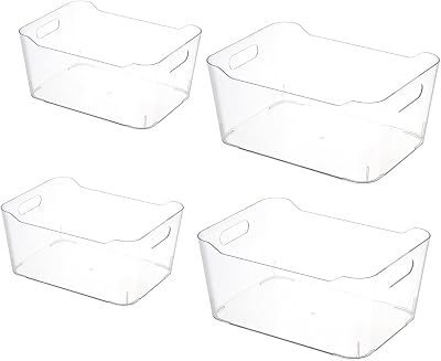 Grace Store 4 PCS Clear Storage Organisers Kitchen Bathroom Drawer Tray