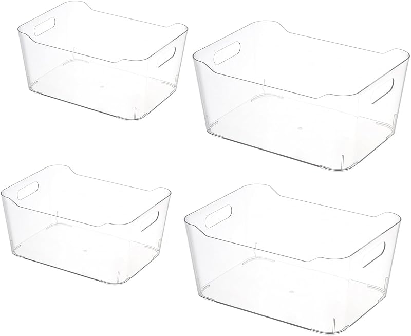 Grace Store 4 PCS Clear Storage Organisers Kitchen Bathroom Drawer Tray