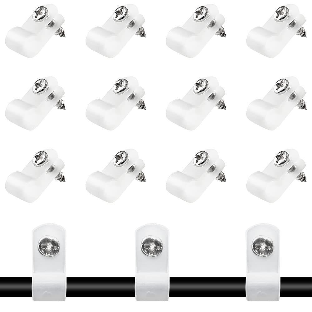 Photo 1 of Rierdge 50 Pcs 1/2 Inch R-Type Clip Clamp, Nylon P-Type Mounting Clips, Cable Clip Wire Clamp for Wire Management, Stainless Steel Screws Included