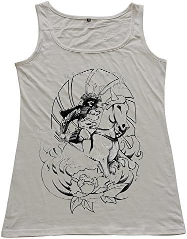 Onlyprint Women's Samurai Horse Tattoo Tank Top Size XXL US Gray