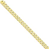 FB Jewels Solid 14K Yellow Gold 9.8mm Hand-Polished Flat Beveled Curb Chain