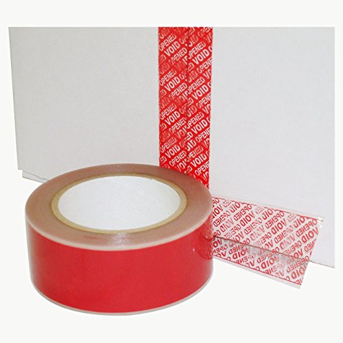 JVCC TEV-OV Tamper Evident Carton Sealing Tape: 2 in. x 55 yds. (Solid Red with 