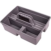 Jiaan Plastic Storage Tray Tote- Versatile Multiuse Caddy with Attached Portable Handle to Organize and Carry Tools 14.9 * 10.8 * 4.5 inch High Capacity (Gray)