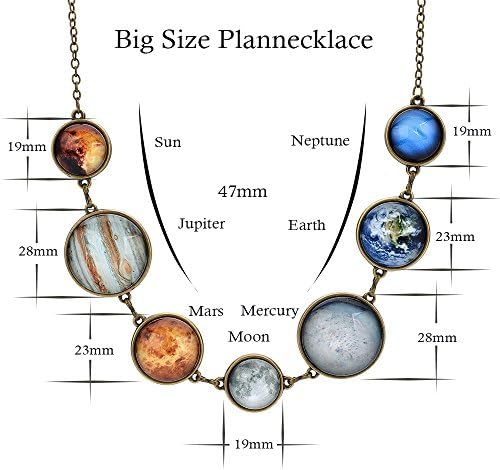 Moon Necklace Double-sided Planet Handmade Sun Moon Necklace Statement Space Necklace for women