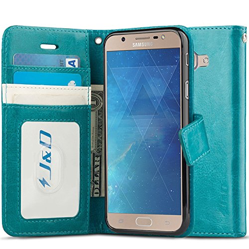 Galaxy j7 max case, j&d [rfid blocking wallet] [sli…