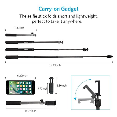 Professional Camera Tripod, Moreslan Adjustable Camera Monopod Bluetooth Selfie Stick Tripod Adjustable up to 154cm with Remote Control for Cell Phones, Digital Cameras, SLR - Thumbnail 3
