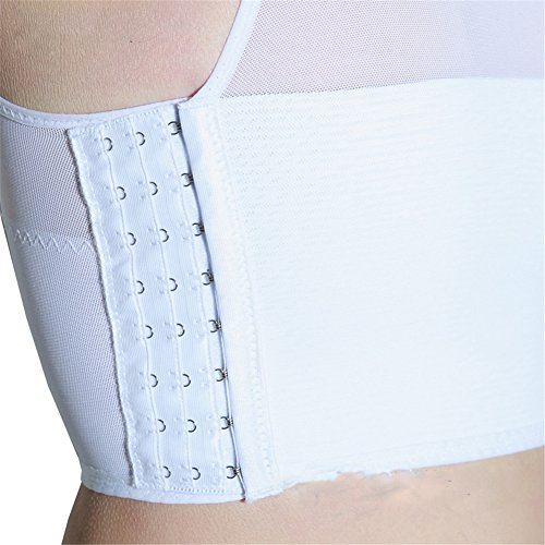 Breathable Super Flat Les Lesbian Tomboy Compression 3 Rows Clasp Chest Binders (Small, White)