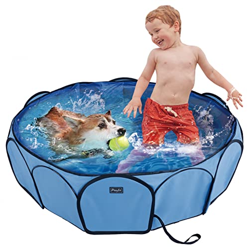 Petsfit Kiddie Pool,Foldable Dog Pool Pet Bath Pool for Dogs Cats and Kids, Puncture Resistant