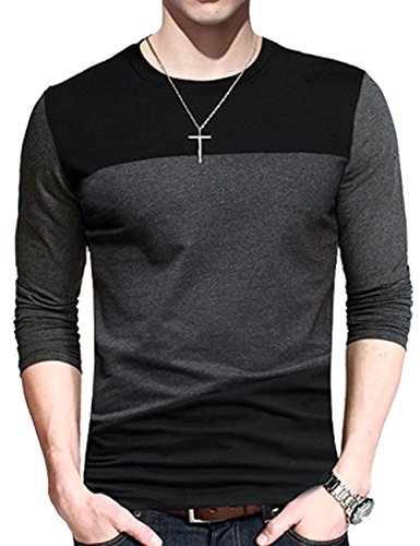 High Neck Contrast Stitching T-Shirts