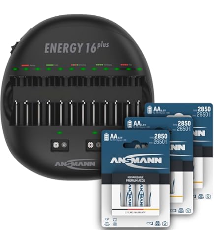 ANSMANN Energy 16 Plus Professional Battery Charger For AAA, AA, C, D, 9V, USB