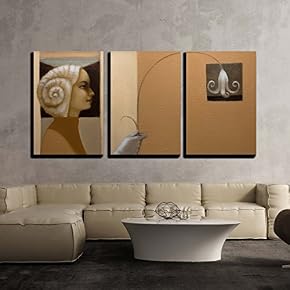 Portrait of Girl Original Oil Painting x3 Panels