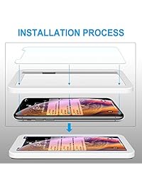 NEARPOW Protector de Pantalla para iPhone XR, [3 Pack] Protector de Pantalla de Vidrio Templado con Marco de Alineación para iPhone XR (6,1 pulgadas, liberación de 2018)[A prueba de arañazos] [sin burbujas] [Alta respuesta]