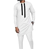 African Suits for Men Dashiki Shirts and Pants 2 Piece Set Tribal Outfits Traditiona Tracksuit