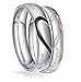 TIGRADE Stainless Steel Ring Real Love Heart Valentine Couples Wedding Band Size 4.5-15