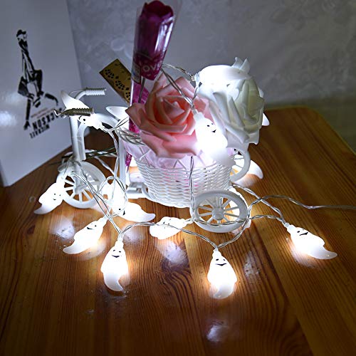 Elitlife Halloween Ghost String Lights, 14.7ft 30 LED Battery Operated Halloween Lights Waterproof White String Lights for Indoor Outdoor Halloween Decorations - Thumbnail 4