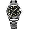 FTEOXLC Baltany 39MM Vintage Explorer Homage Men Watches Stainless Steel Bracelet PT5000 Automatic Dress Watch