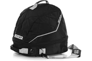 SPARCO 016441NRSI Helmet Bag, Soft Lining, Zipper Closure, Single Speed Dryer, Black/Silver, Each