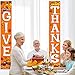 Blulu Give Thanks Hanging Banner Thanksgiving Party Decorations Fall Welcome Banner Autumn Pumpkin Maple Leaf Backdrop Flag Fall Harvest Wall Door Decoration Thanksgiving Porch Sign for Indoor Outdoor