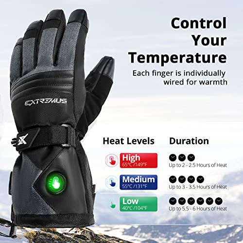 Extremus Buckwell Heated Gloves, Rechargeable Electric Battery Winter