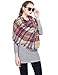 Big Square Plaid Blanket Scarf for Women Fashion Tartan Winter Checkered Scarf