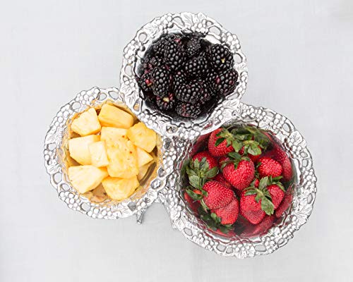 Arthur Court Designs Aluminum Grape Tiered 3-Bowls - Thumbnail 5