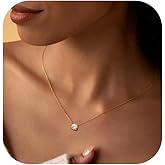 EPI 1CT Moissanite Necklace for Women,Oval/Round CutMoissanite Pendant, 14K White Gold Plated D Color Round Cut 925 Sterling Silver Necklace Chain Jewelry for Mom/Wife