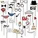 Wedding Photo Booth Props Kit,Suitable for Birthday Parties Weddings Engagement Birthday Bridal Shower Holiday Christmas Party Decorations 31-pieces (Glued/No DIY Required)