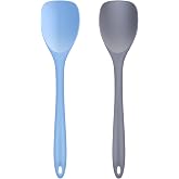 Armrouns Silicone Spatula Spoon 2-Pack, Rubber Spoonula set Heat Resistant, Cooking Spoon spatula turner Seamless Non-Stick Scrapers for Baking Mixing.