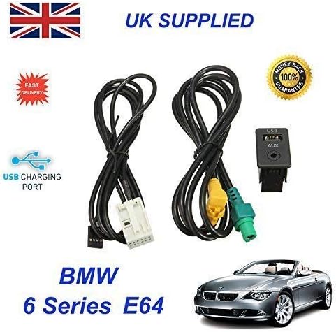 For BMW 6 Series E64 USB Aux Switch & USB Wire 3.5mm AUX Cable Adapter 3CD 035 249 A