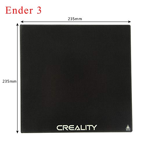 Creality Ender 3 Glass Bed, Upgraded 3D Printer Platform Tempered Glass Plate Build Surface, 235x235x4mm