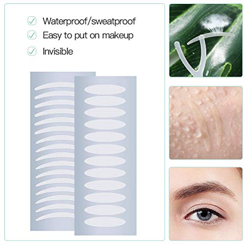 240 Pairs Invisible Double Eyelid Tape Self-Adhesive Double Eyelid Stickers - Clear and Waterproof Fiber (Slim + Wide)