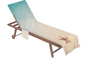 Lounge Chair Cover Towel,with Pocket 83x29inch Quick Dry Anti-Slip,Pool Chaise Lounge Towel Cover | for Courtyard Patio Picni