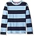Scout + Ro Boys' Long Sleeve Stripe Shirt, Alaskan Blue/Navy, 8
