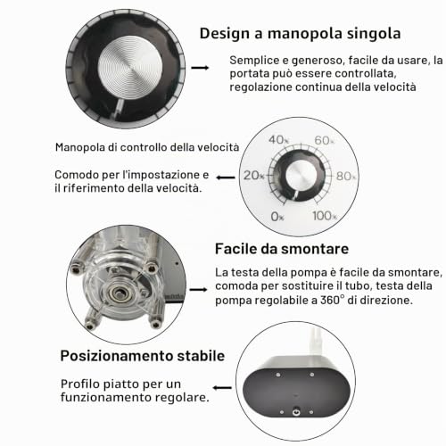 Peristaltic Pump, Peristaltic Pump with High Flow Single Head for Experiments 114-500 Ml/Min AC100-240 V with Flexible Adjustment (EU Plug)