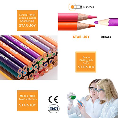 SJ STARJOY 72 Colored Pencils for Adult Coloring Books, Artist Colored