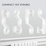 H&S White Plastic Curtain Glider Hooks 50pcs Curtain Track Fittings & Clips view 6