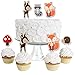 Woodland Creatures - Dessert Cupcake Toppers - Baby Shower or Birthday Party Clear Treat Picks - Set of 24