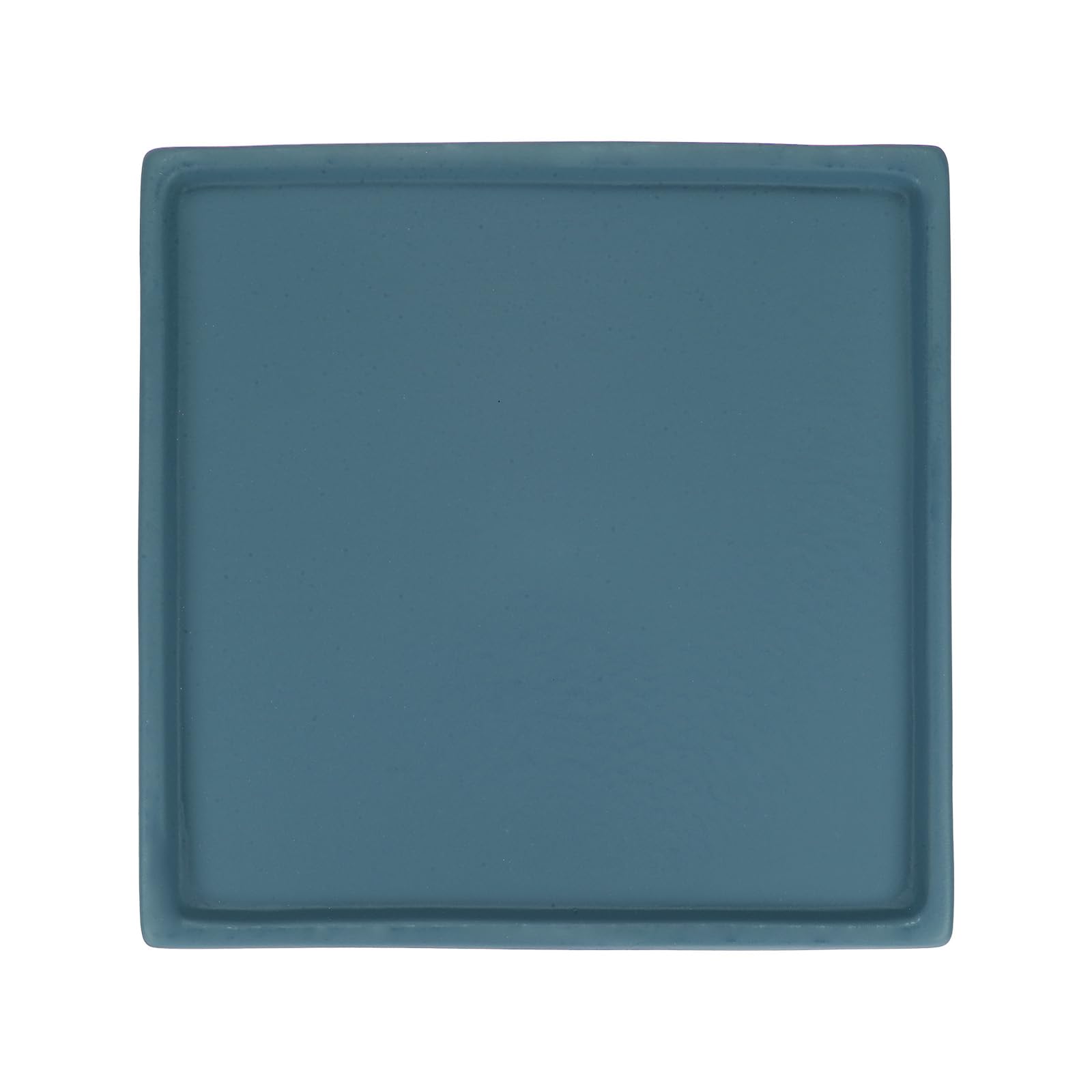 M METERXITY Ceramic Plant Saucer, 7 Inch Plant Water Catcher Tray, Plant Pot Saucers for Indoor/Outdoor Plants/Flower Drainage Drip Water Tray [Square Dark Green]