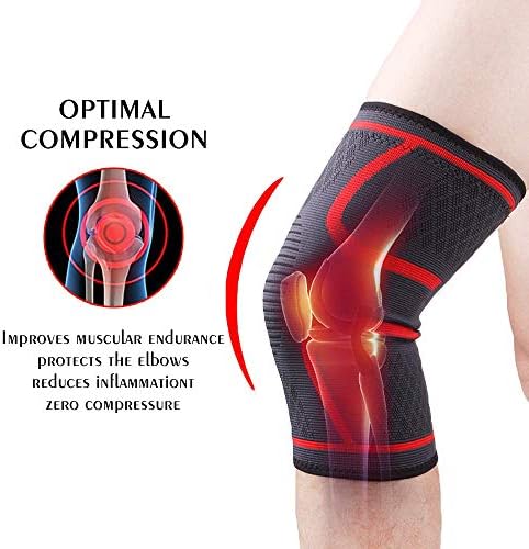 Knee Support Knee Brace Red for Men & Women Support for Running Basketball Jumping Pain Relief Injury Recovery
