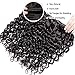 Alibeauty 12A Water Wave Bundles with Lace Closure(12 14 16+12)100% Brazilian Wet and Wavy Human Hair 3 Bundles with Any Part Lace Closure Deep Water Wave Human Hair Bundles and Closure Natural Black