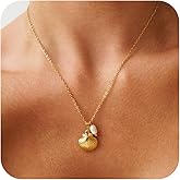Ewrkbr Gold Necklace for Women,14K Gold Plated Shell Starfish Beach Necklaces Cute Boho Pendant Necklace Fashion Summer Waterproof Pearl Jewelry for Women