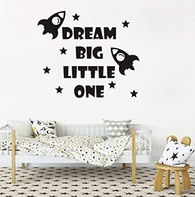 Quote Wall Decal Dream Big Little One Decal Baby Room Decor Rocket Decal Baby Boy Room Decor Space Wall Decal Nursery Wall Decals Y41 Black Amazon Com Au Baby