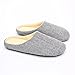 Ofoot Men's & Women's Worsted Fabric Memory Foam Slip-on House Slippers, Anti-slip Indoor Shoes