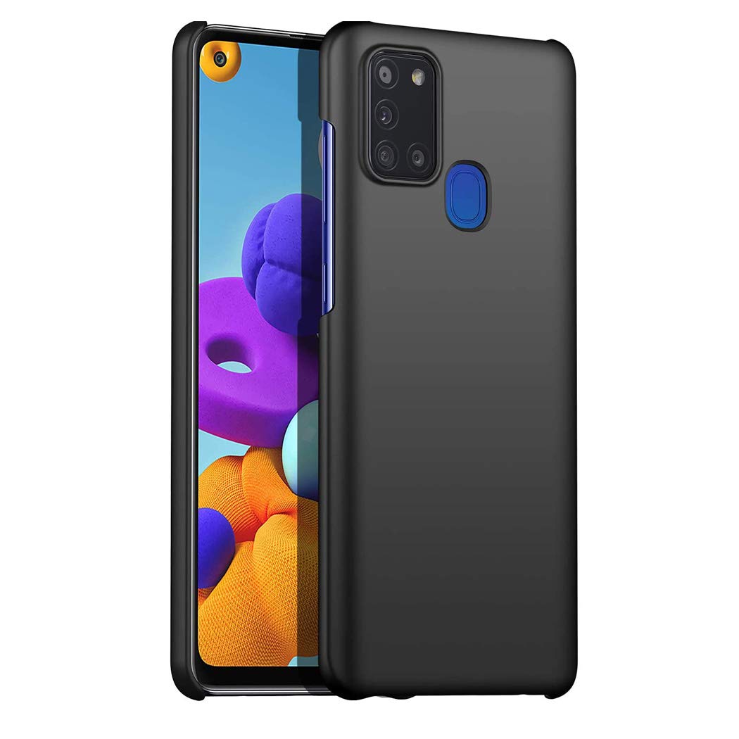 GAPlus Samsung Galaxy A21s Case - Galaxy A21s Ultra Slim Thin Armour Hard Case - Matte Rubberized Cover For Samsung Galaxy A21s (Black)
