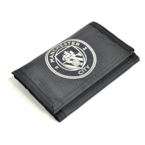 Manchester City FC Mens Official React Tri Fold Touch Fastening Wallet (One Size) (Black)