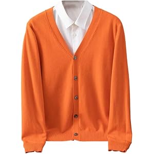 Men's Cardigan Sweater Business Casual V-Neck Cardigan Sweater