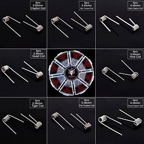 8 in 1 Prebuilt Coils Kit for Craft Hobby Use, Kanthal A1 Material, 48 Pieces Household Wire Set