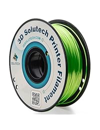 3D Solutech   Bobina de filamento con peso molecular ultra mínimo (PLA) para impresora, 2.2 libras (1 kg) en color verde y de 1.75 mm