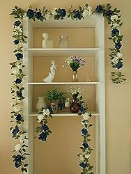 PARTY JOY 2pcs Artificial Flower Garland Fake Rose