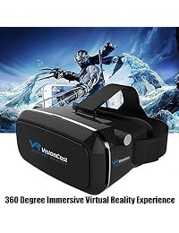 VisionCast   Gafas de realidad virtual para iPhone 6, 6 Plus, 7, 7 Plus, Android y smartphones de 4 a 6 pulgadas, reproduce juegos 3D en casco VR, juego de gafas VR con mando a distancia gratuito